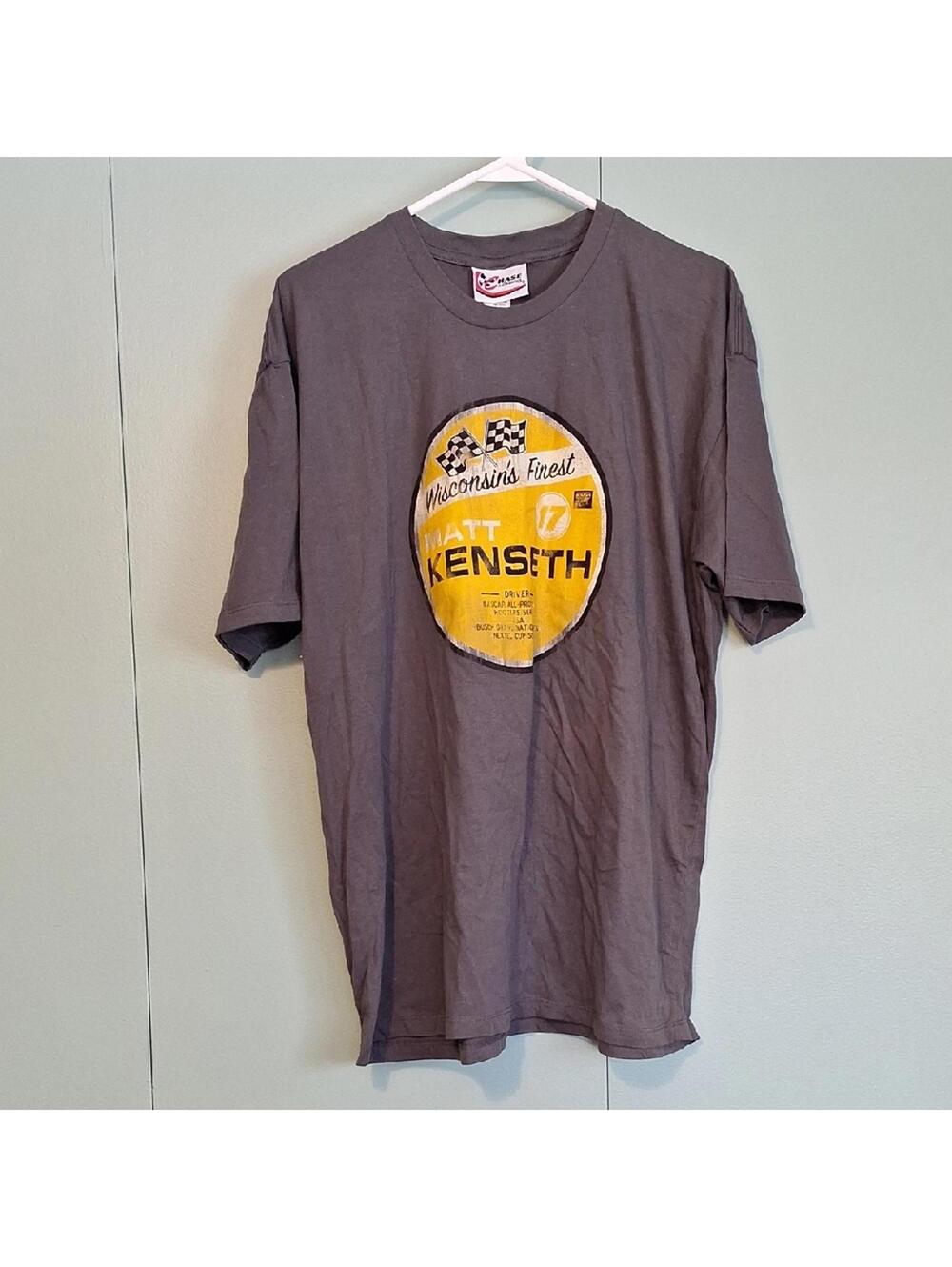 Nwt Chase Authentics Matt Kenseth Nascar Gray Short Sleeve Shirt Size XL